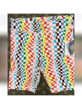 Rainbow colored checkered Pride Target Kid Biker Shorts NWT